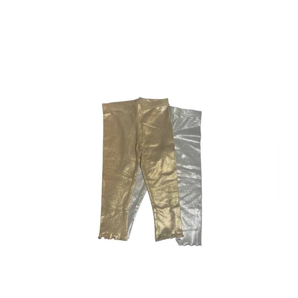 NWT Gold Silver Metallic Leggings Sz 18M